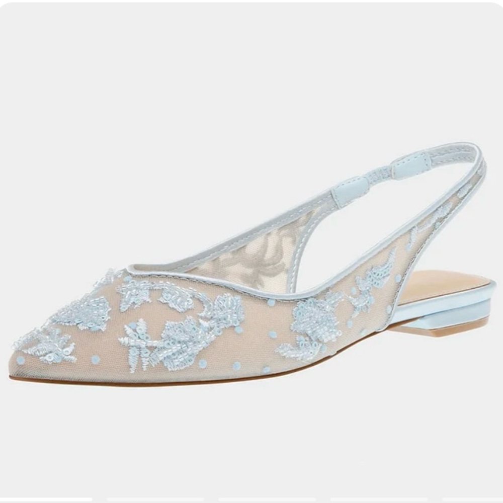Betsy Johnson Renn Light Blue Pointed Toe Slingback